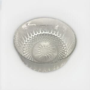 Vintage Arcoroc France Clear Glass Diamond Starburst Pattern 9" Serving Bowl